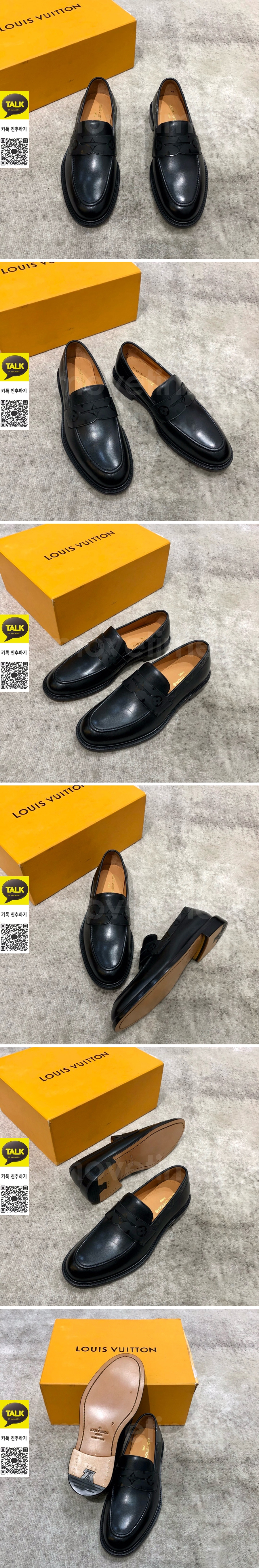 [홍콩명품.LOUIS VUITTON] 루이비통 25SS 로고 레더 가죽 로퍼 구두 (블랙), SE5637, S3, 명품스니커즈,운동화,구두,로퍼,하이탑,신발