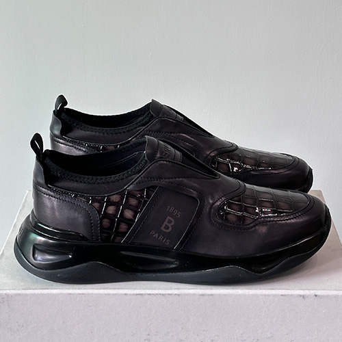 [홍콩명품.BERLUTI] 벨루티 25SS 로고 레더 가죽 스니커즈 운동화 (블랙), SE5647, S3, 명품스니커즈,운동화,구두,로퍼,하이탑,신발