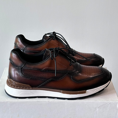 [홍콩명품.BERLUTI] 벨루티 25SS 로고 레더 가죽 스니커즈 운동화 (브라운), SE5655, S3, 명품스니커즈,운동화,구두,로퍼,하이탑,신발