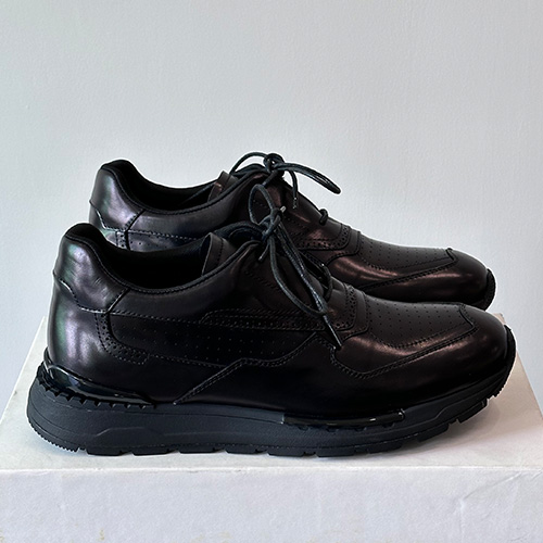 [홍콩명품.BERLUTI] 벨루티 25SS 로고 레더 가죽 스니커즈 운동화 (블랙), SE5656, S3, 명품스니커즈,운동화,구두,로퍼,하이탑,신발