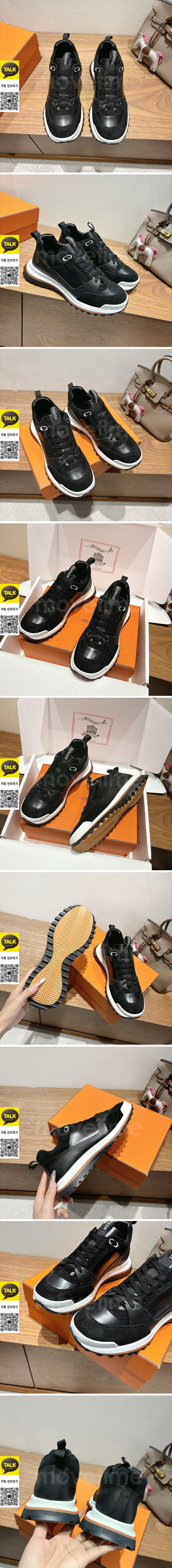 [홍콩명품.Hermes] 에르메스 25SS 로고 남여 레더 가죽 스니커즈 운동화 (블랙), SE5687, S3, 명품스니커즈,운동화,구두,로퍼,하이탑,신발