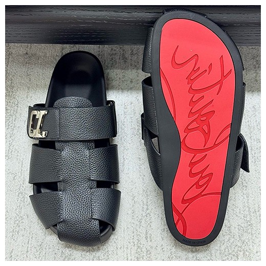 [홍콩명품.Christian Louboutin] 크리스챤루부탱 25SS 로고 레더 가죽 샌들 슬리퍼 (3컬러), SE5692, S3, 명품스니커즈,운동화,구두,로퍼,하이탑,신발