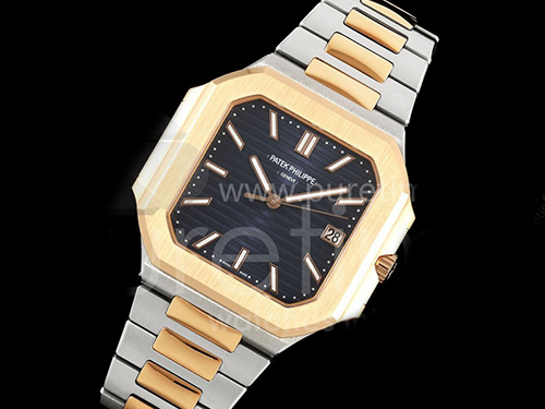 [홍콩명품시계.PATEK PHILIPPE] 파텍필립 큐비튜스 5821 로즈골드 블루 다이얼 스테인레스 스틸 스트랩