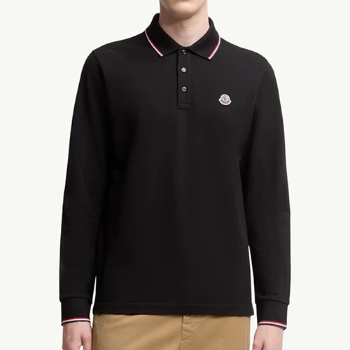 [홍콩명품.MONCLER] 몽클레어 25SS 로고 카라 폴로 긴팔 티셔츠 (2컬러), BM22711, JL, 레플리카의류,미러급사이트