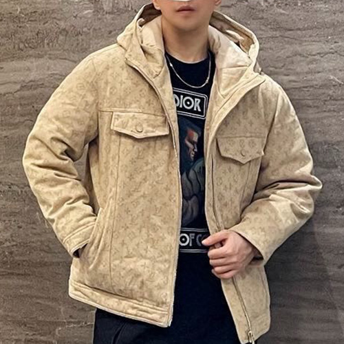 [홍콩명품.LOUIS VUITTON] 루이비통 25SS 로고 모노그램 데님 후드 구스다운 패딩 자켓 (2컬러), BM22757, S1F, 레플리카의류,미러급사이트