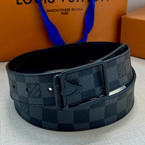 [홍콩명품.LOUIS VUITTON] 루이비통 25SS 로고 다미에 Initiales 레더 가죽 벨트 (블랙-3버클), 3.4cm, BT1459, 명품레플리카,인터넷쇼핑몰,남자명품,해외직구