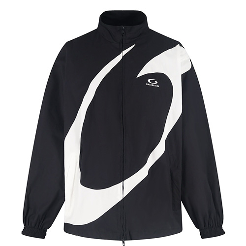 [홍콩명품.BALENCIAGA] 발렌시아가 25SS 스포티로고 자수 바람막이 자켓 (블랙), BM22780, JL, 레플리카의류,미러급사이트