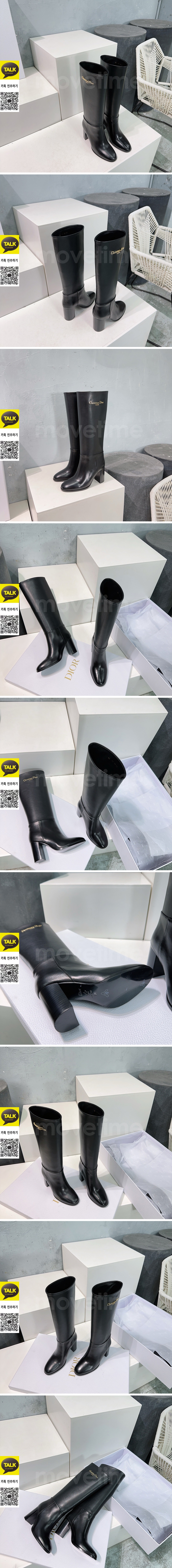 [홍콩명품,Christian Dior] 디올 25SS 로고 여성 레더 가죽 8.5cm 굽 구두 부츠 (블랙), SE5704, GHS, 명품스니커즈,운동화,구두,로퍼,하이탑,신발