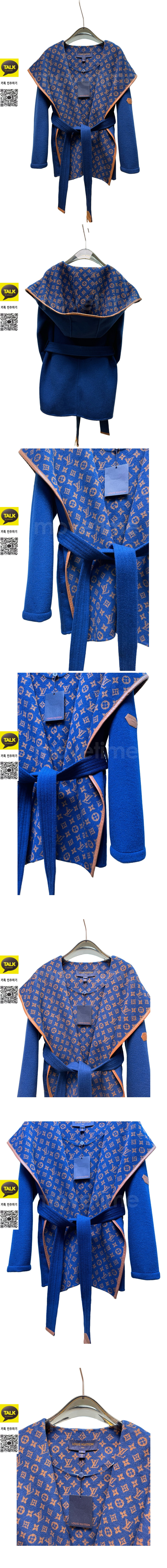 [홍콩명품.LOUIS VUITTON] 루이비통 25SS 로고 여성 모노그램 캐시미어 쇼트 코트 자켓 (블루), BM22865, TOM, 레플리카의류,미러급사이트