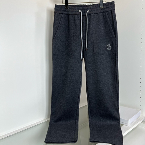 [홍콩명품.Brunello Cucinelli ] 브루넬로 쿠치넬리 25SS 로고 자수 조거 팬츠 바지 (다크그레이), BM22903, G5, 레플리카의류,미러급사이트