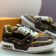 [홍콩명품.LOUIS VUITTON] 루이비통 25SS 로고 남여 다미에 트레이너 스니커즈 운동화 (브라운), SE5768, PMD, 명품스니커즈,운동화,구두,로퍼,하이탑,신발
