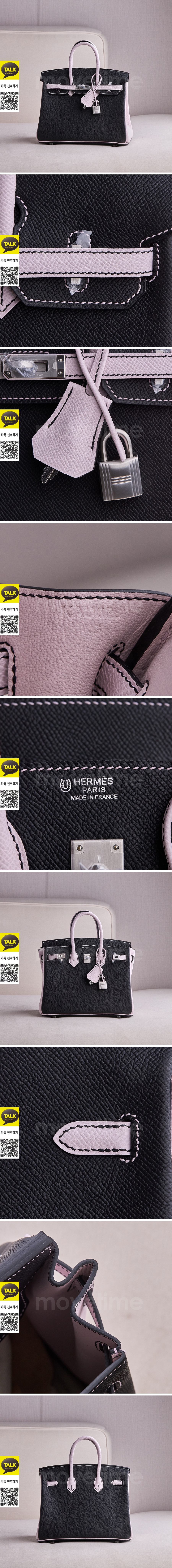 [홍콩명품.Hermes] 에르메스 25SS 로고 Birkin 25 토트백 핸드백 (블랙-핑크-은장), BGM5260, BDA, 홍콩명품가방,명품쇼핑몰,크로스백,핸드백,구매대행