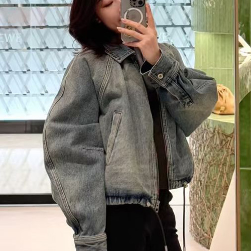 [홍콩명품.LOEWE] 로에베 25SS 로고 여성 데님 카라 집업 자켓, BM23045, X2, 레플리카의류,미러급사이트