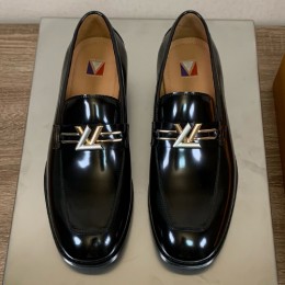 [홍콩명품.LOUIS VUITTON] 루이비통 25SS 로고 레더 가죽 정장 구두 (블랙), SE5781, S2, 명품스니커즈,운동화,구두,로퍼,하이탑,신발