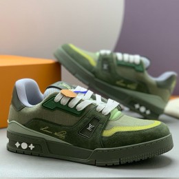 [홍콩명품.LOUIS VUITTON] 루이비통 25SS 로고 남여 트레이너 스니커즈 운동화 (카키), SE5798, PMD, 명품스니커즈,운동화,구두,로퍼,하이탑,신발