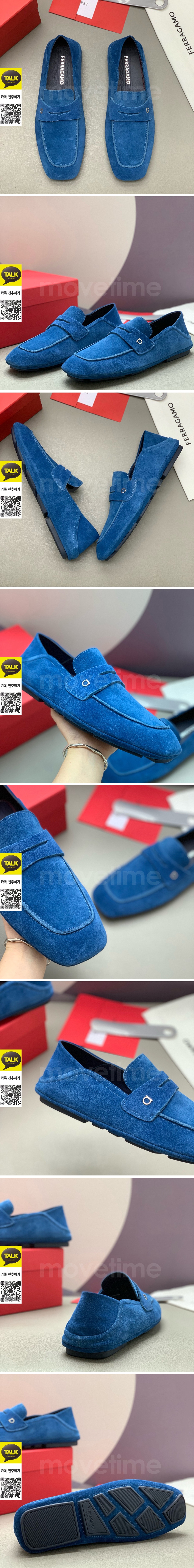 [홍콩명품.FERRAGAMO] 페레가모 25SS 로고 레더 가죽 구두 로퍼 (블루), SE5803, PMD, 명품스니커즈,운동화,구두,로퍼,하이탑,신발