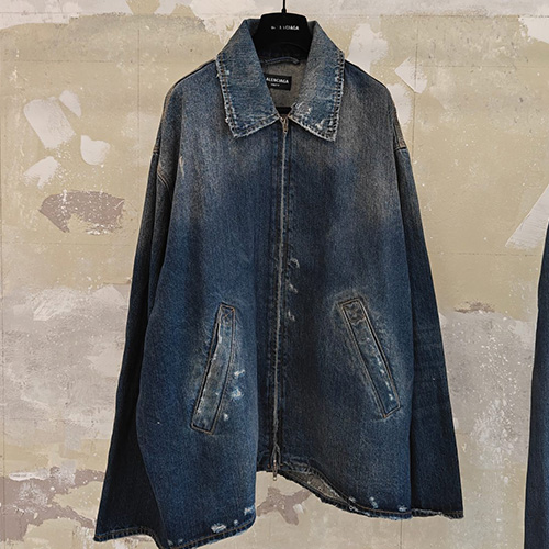 [홍콩명품.BALENCIAGA] 발렌시아가 25SS 로고 카라 데님 집업 자켓, BM23129, JL, 레플리카의류,미러급사이트