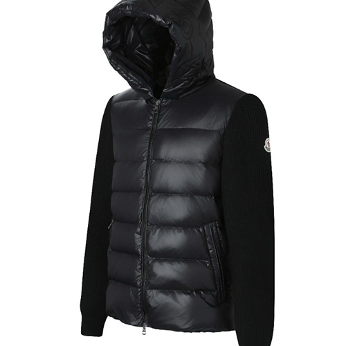 [홍콩명품.MONCLER] 몽클레어 25SS 로고 레이어드 후드 다운 패딩 자켓 (블랙), BM23131, JL, 레플리카의류,미러급사이트