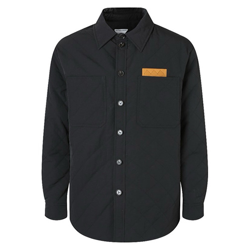 [홍콩명품.BOTTEGA VENETA] 보테가베네타 25SS 로고 퀄팅 솜패딩 셔츠 자켓 (블랙), BM23137, JL, 레플리카의류,미러급사이트