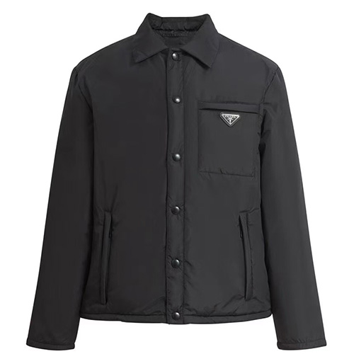[홍콩명품,PRADA] 프라다 25SS 삼각로고 나일론 카라 솜패딩 자켓 (블랙), BM23138, JL, 레플리카의류,미러급사이트