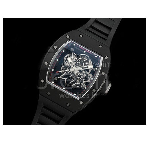 [홍콩명품시계.RICHARD MILLE] 리차드밀레 RM055 블랙 세라믹 스켈레톤 다이얼 블랙 스트랩