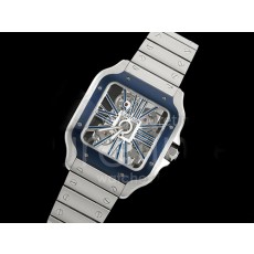 [홍콩명품시계.CARTIER] 까르띠에 산토스 드에 까르띠에 블루 스켈레톤 다이얼