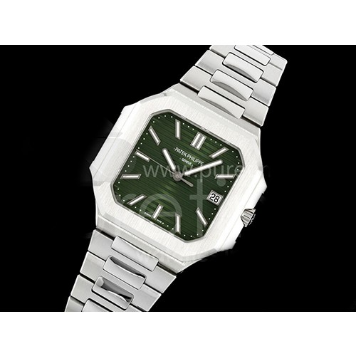 [홍콩명품시계.CARTIER] 까르띠에 큐비튜스 7128 스테인레스 스틸 그린 다이얼