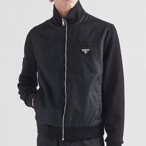 [홍콩명품,PRADA] 프라다 25SS 삼각로고 터틀넥 나일론 봄버 자켓 (블랙), BM23301, YS, 레플리카의류,미러급사이트