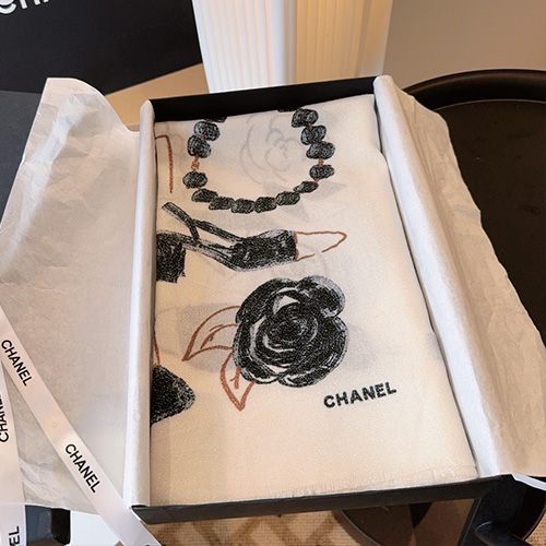[홍콩명품.CHANEL] 샤넬 25SS 로고 패턴 110-200 실크 캐시미어 스카프 머플러 (2컬러), ET3170, 홍콩명품의류,구매대행,온라인명품