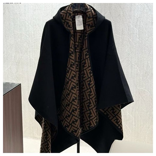 [홍콩명품,FENDI] 펜디 25SS 로고 FF패턴 리버서블 캐시미어 스카프 머플러 (블랙-브라운), ET3178, 홍콩명품의류,구매대행,온라인명품