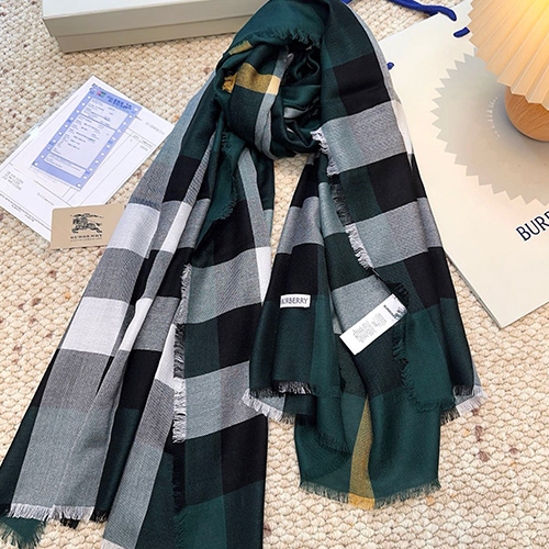 [홍콩명품.Burberry] 버버리 25SS 로고 체크패턴 캐시미어 스카프 머플러 (그린), ET3209, 홍콩명품의류,구매대행,온라인명품