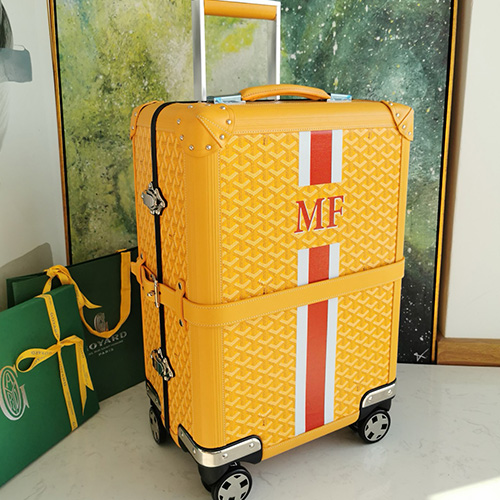 [홍콩명품,GOYARD] 고야드 25SS 로고 레더 가죽 캐리어 (노랑), CR157, NNT, 명품레플리카, 캐리어, 여행가방 투어