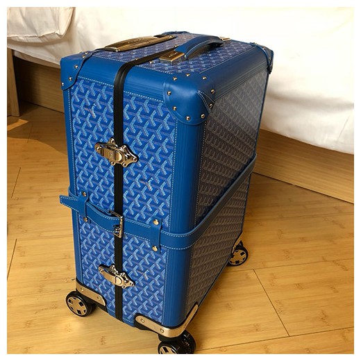 [홍콩명품,GOYARD] 고야드 25SS 로고 레더 가죽 캐리어 (블루), CR163, NNT, 명품레플리카, 캐리어, 여행가방 투어