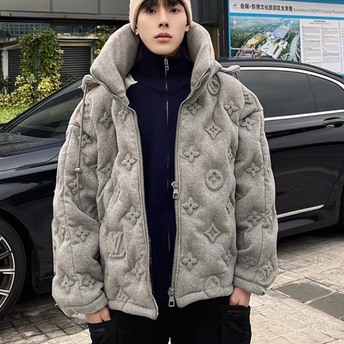 [홍콩명품.LOUIS VUITTON] 루이비통 25SS 로고 모노그램 캐시미어 후드 다운 패딩 자켓 (2컬러), BM23803, KK, 레플리카의류,미러급사이트