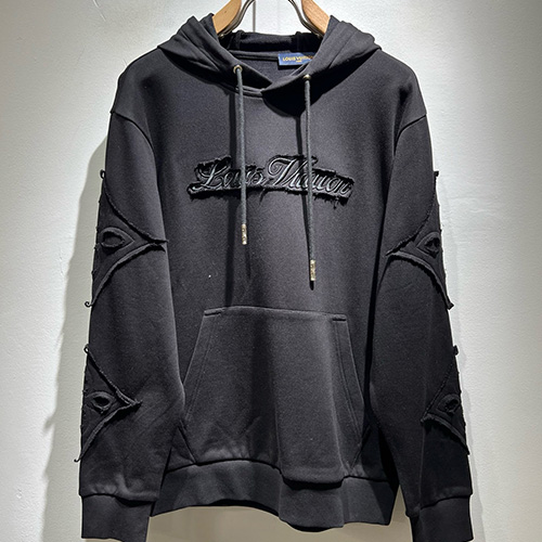 [홍콩명품.LOUIS VUITTON] 루이비통 25SS 로고 자수 빈티지 후드 티셔츠 (블랙), BM23940, 레플리카의류,미러급사이트