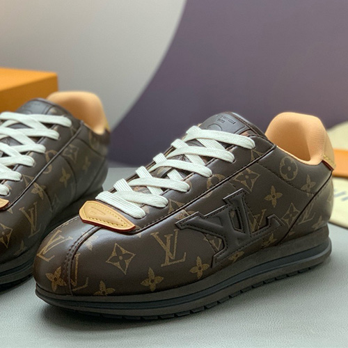 [홍콩명품.LOUIS VUITTON] 루이비통 25SS 로고 남여 모노그램 레더 가죽 스니커즈 운동화 (브라운), SE5870, PMD, 명품스니커즈,운동화,구두,로퍼,하이탑,신발