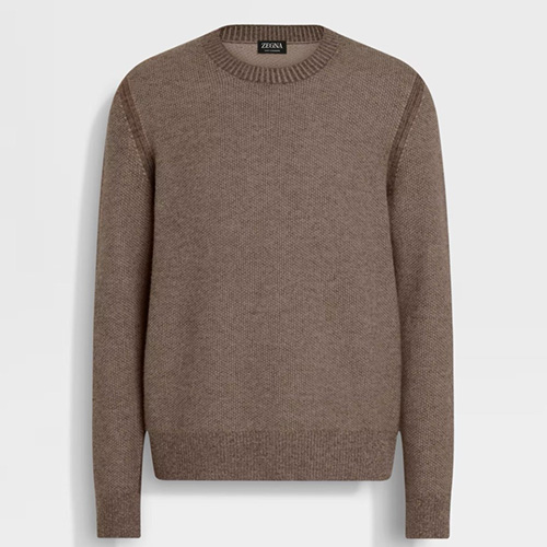 [홍콩명품.ZEGNA] 제냐 25SS 로고 캐시미어 니트 스웨터 (브라운), BM23962, JL, 레플리카의류,미러급사이트