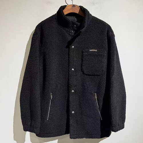 [홍콩명품.Chrome Hearts] 크롬하츠 25SS 로고 버튼 플리스 자켓 (블랙), BM23981, X2, 레플리카의류,미러급사이트