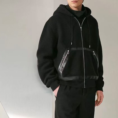 [홍콩명품.Hermes] 에르메스 25SS 로고 후드 집업 자켓 + 조거 팬츠 바지 상하의 세트 (블랙), BM23984, X2, 레플리카의류,미러급사이트