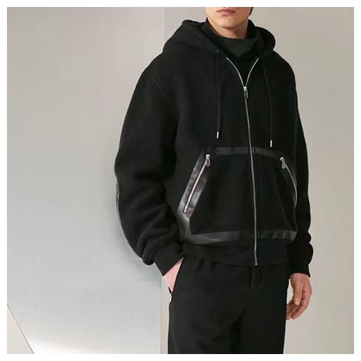 [홍콩명품.Hermes] 에르메스 25SS 로고 후드 집업 자켓 + 조거 팬츠 바지 상하의 세트 (블랙), BM23984, X2, 레플리카의류,미러급사이트