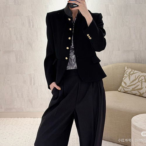 [홍콩명품.LOUIS VUITTON] 루이비통 25SS 로고 여성 정장 자켓 1AJFC0 + 오버핏 팬츠 바지 상하의 세트 (블랙), BM24020, MC, 레플리카의류,미러급사이트