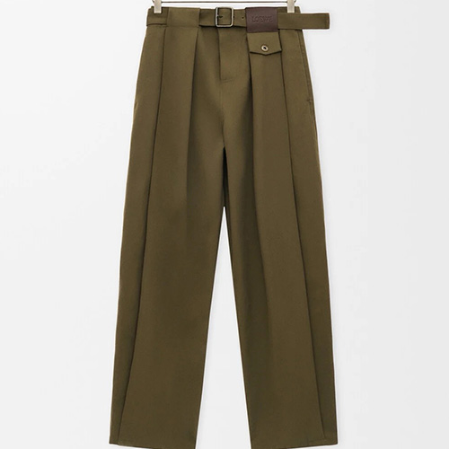 [홍콩명품.LOUIS VUITTON] 루이비통 25SS 로고 여성 오버핏 팬츠 바지 (카키), BM24026, MC, 레플리카의류,미러급사이트