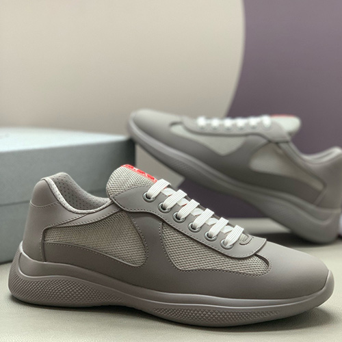 [홍콩명품,PRADA] 프라다 25SS 로고 레더 가죽 스니커즈 운동화 (그레이), SE5896, PMD, 명품스니커즈,운동화,구두,로퍼,하이탑,신발
