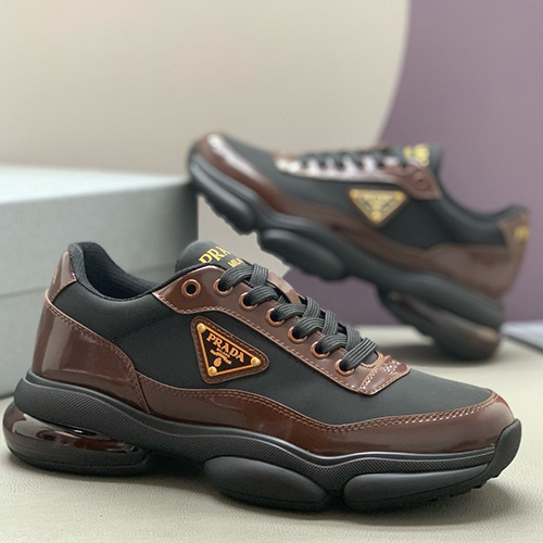 [홍콩명품,PRADA] 프라다 25SS 삼각로고 레더 가죽 스니커즈 운동화 (브라운-블랙), SE5904, PMD, 명품스니커즈,운동화,구두,로퍼,하이탑,신발