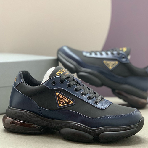 [홍콩명품,PRADA] 프라다 25SS 삼각로고 레더 가죽 스니커즈 운동화 (네이비-블랙), SE5905, PMD, 명품스니커즈,운동화,구두,로퍼,하이탑,신발