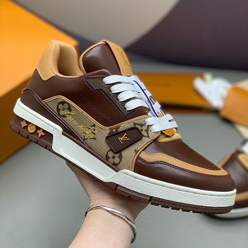 [홍콩명품.LOUIS VUITTON] 루이비통 25SS 로고 남여 모노그램 트레이너 스니커즈 운동화 (브라운), SE5908, PMD, 명품스니커즈,운동화,구두,로퍼,하이탑,신발