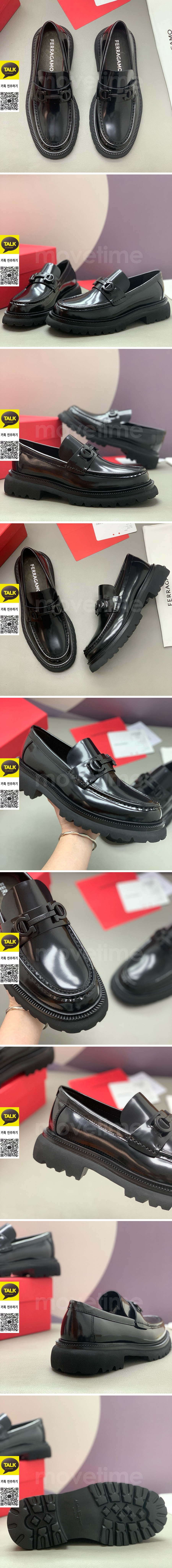 [홍콩명품.FERRAGAMO] 페레가모 25SS 로고 간치니 레더 가죽 워커 구두 (블랙), SE5923, PMD, 명품스니커즈,운동화,구두,로퍼,하이탑,신발