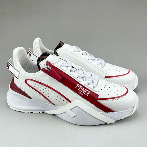[홍콩명품,FENDI] 펜디 25SS 로고 FLOW 스니커즈 운동화 (화이트-레드), SE5953, S3, 명품스니커즈,운동화,구두,로퍼,하이탑,신발
