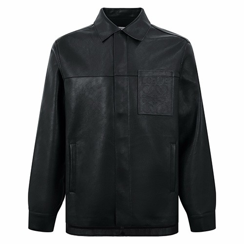 [홍콩명품.LOEWE] 로에베 25SS 로고 Anagram 레더 가죽 카라 자켓 (블랙), BM24265, KK, 레플리카의류,미러급사이트
