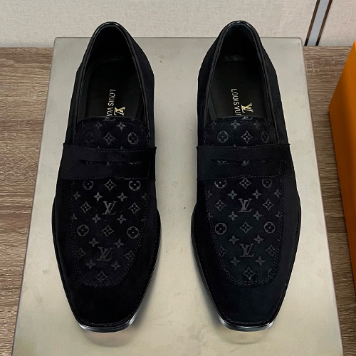 [홍콩명품.LOUIS VUITTON] 루이비통 25SS 로고 모노그램 레더 가죽 정장 구두 (블랙), SE6015, S2, 명품스니커즈,운동화,구두,로퍼,하이탑,신발